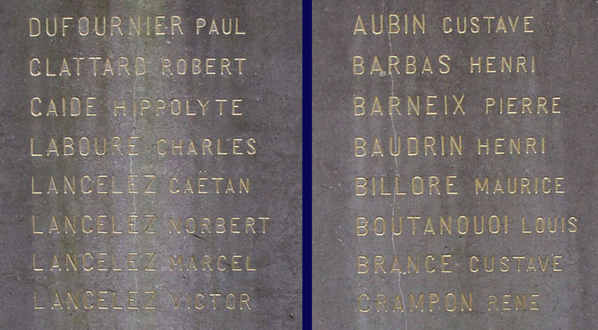 Leurs noms figurent sur le monument aux morts depuis 1921